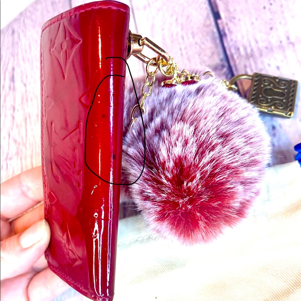 Louis Vuitton red vernis 4 key ring holder keychain bag charm custom - Picture 5 of 11